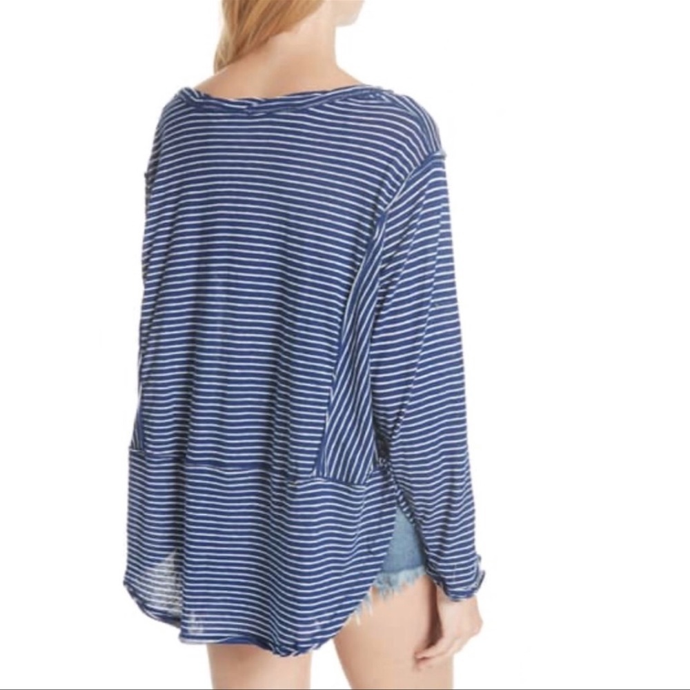 We the Free Hong Kong Henley blue white stripe - Picture 2 of 7